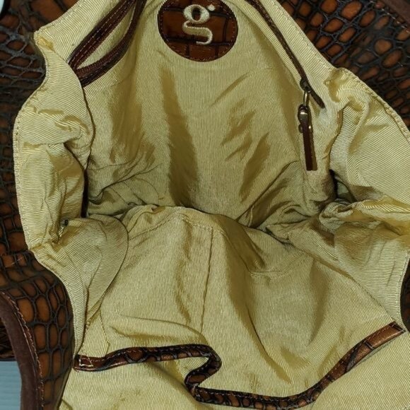 Cole Haan G Series Leather Reptile Embossed Bag Shoulder Tote Handbag WOMEN'S - Picture 13 of 16